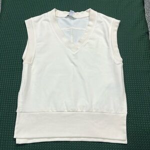 Athleta beat Retroterry V-Neck Sweater Vest women’s XXS cream colored